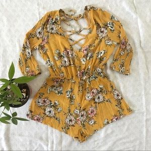 Yellow Floral Romper(NWT)